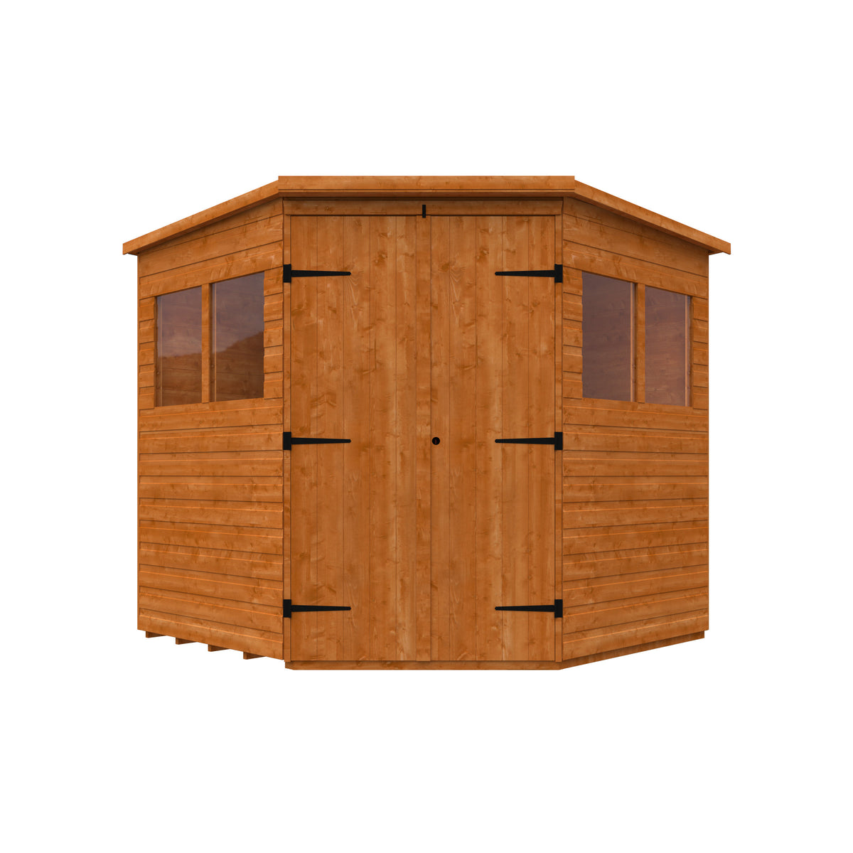 Redlands 7' x 7' Deluxe Shiplap Corner Shed | Sheds.co.uk