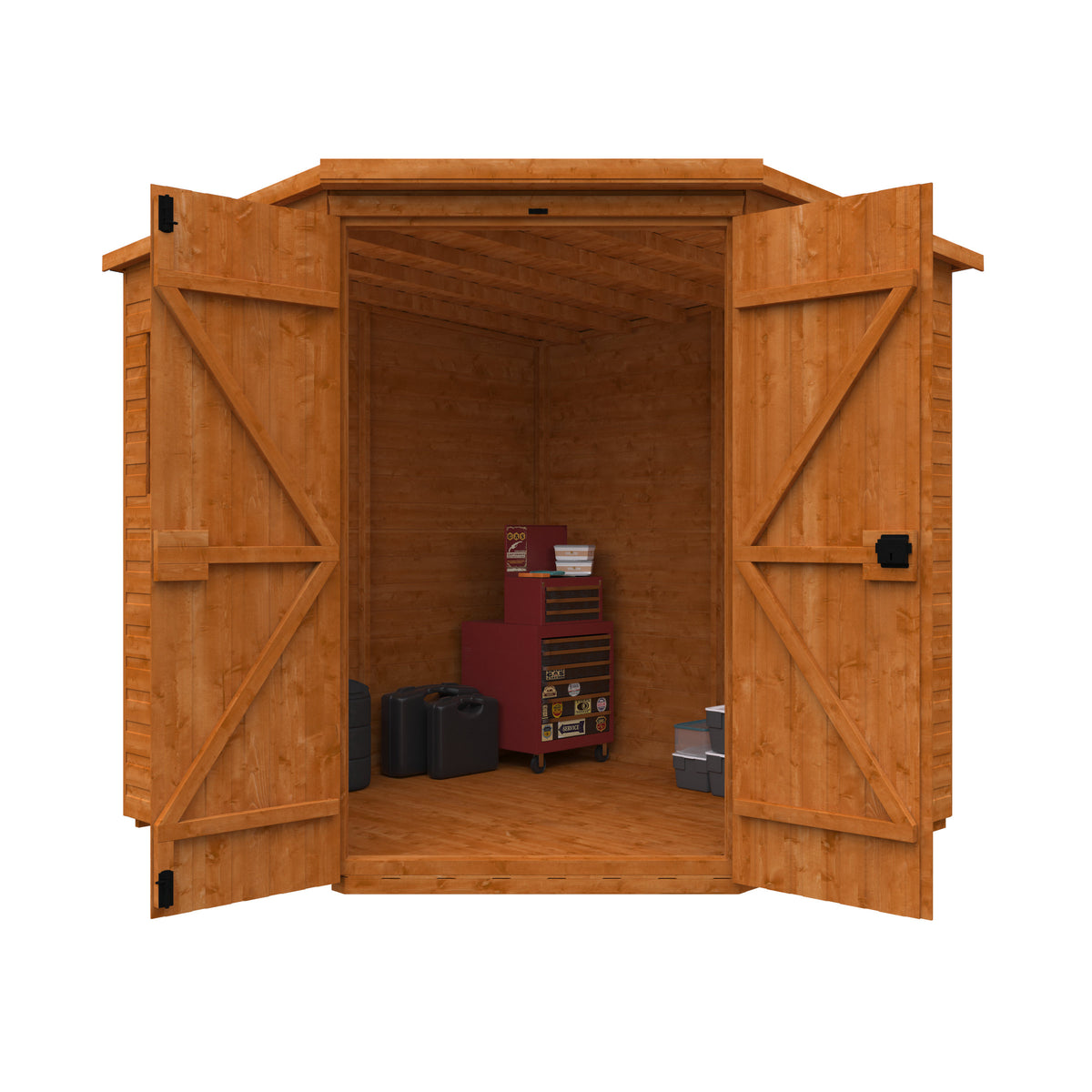 Redlands 8' x 8' Deluxe Shiplap Corner Shed | Sheds.co.uk