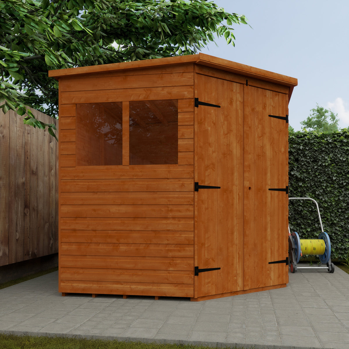 Redlands 8' x 8' Deluxe Shiplap Corner Shed | Sheds.co.uk
