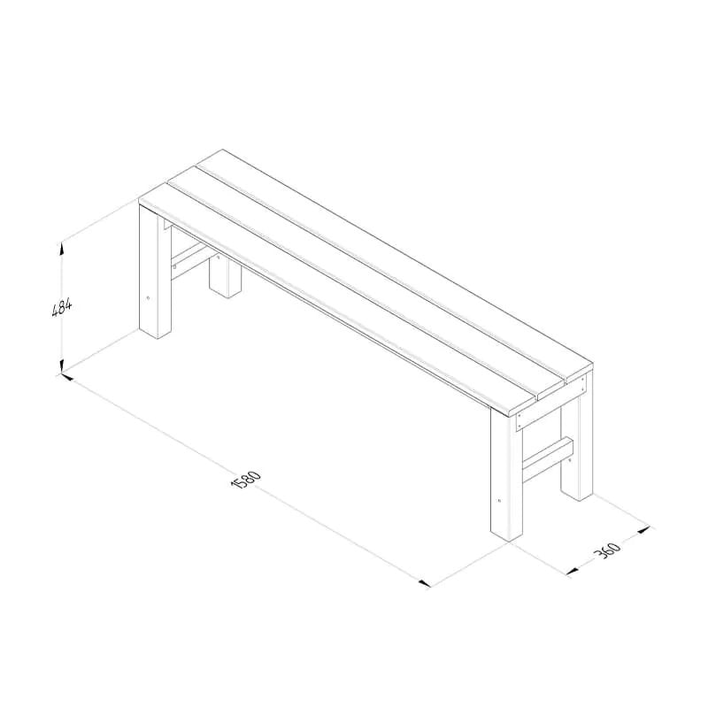 Hartwood Barton 5' Garden Dining Bench | Sheds.co.uk
