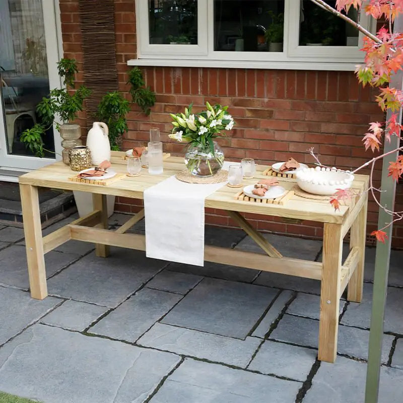 Hartwood Barton 1.8m Garden Dining Table | Sheds.co.uk