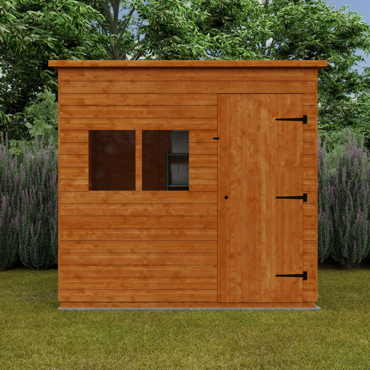 Redlands 8' x 8' Shiplap Extra High Pent Shed | Sheds.co.uk