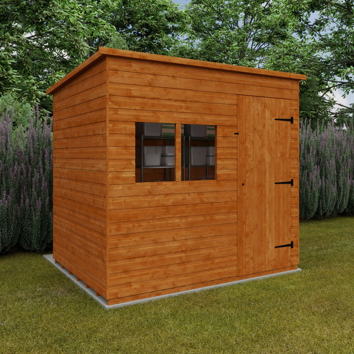 Redlands 8' x 6' Shiplap Extra High Pent Shed | Sheds.co.uk
