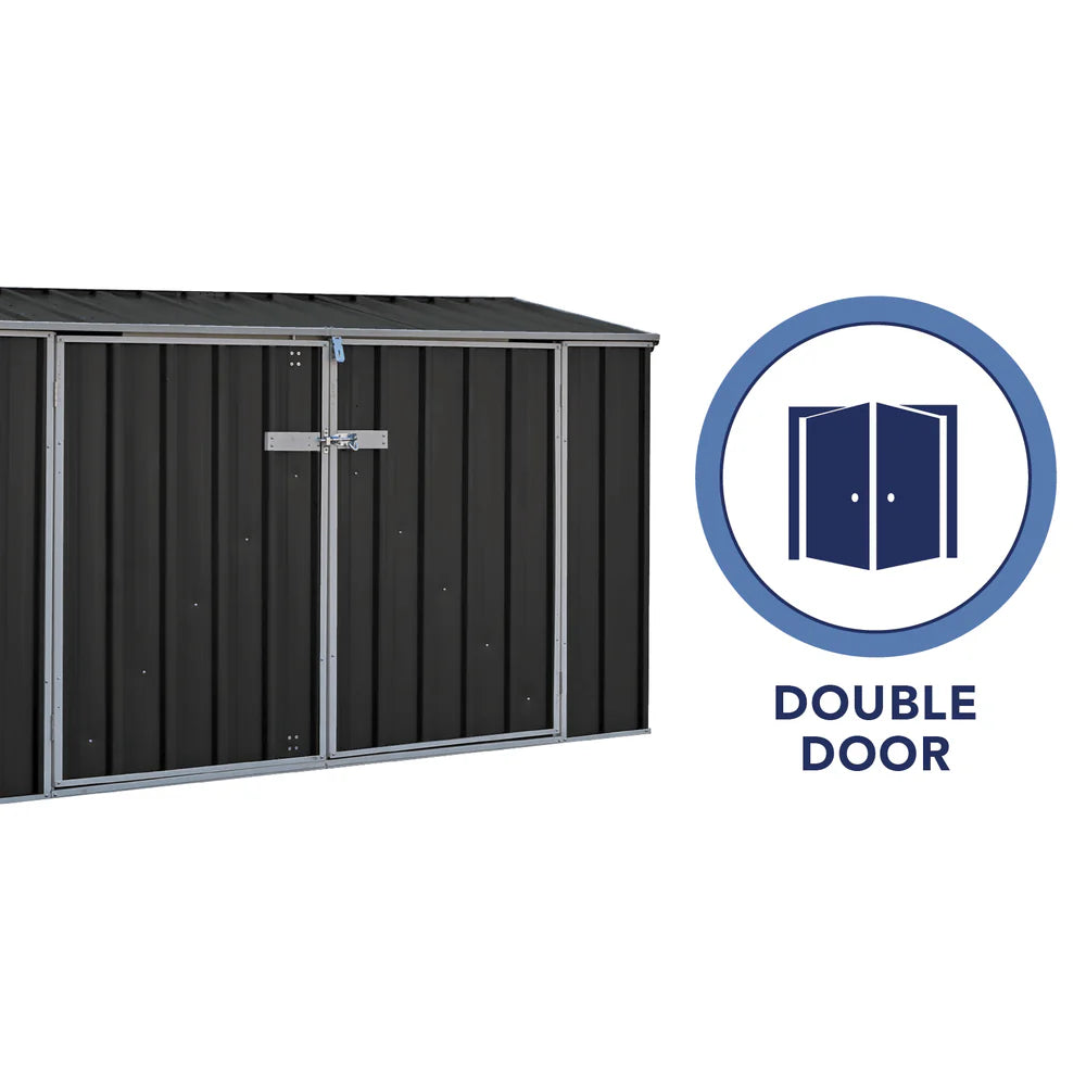 Adley 7' x 3' Black Titanium Pent Metal Bike Store With Anchor Kit | Sheds.co.uk