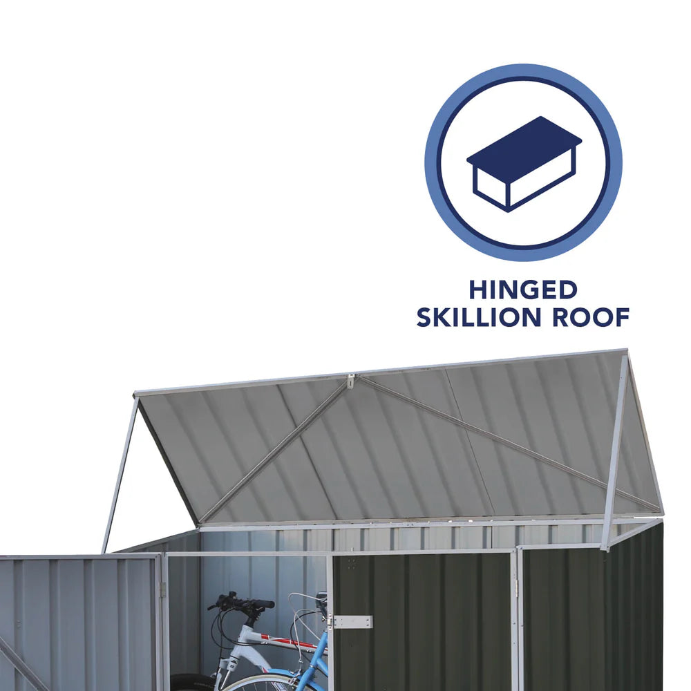 Adley 7' x 3' Black Titanium Pent Metal Bike Store With Anchor Kit | Sheds.co.uk
