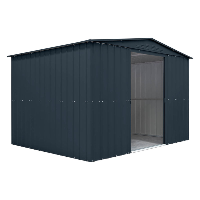 Adley 10' x 8' Apex Metal Shed - Grey | Sheds.co.uk