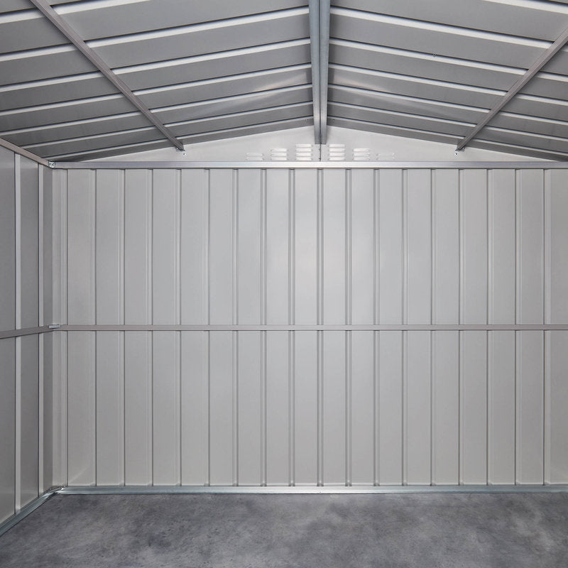 Adley 10' x 8' Apex Metal Shed - Grey | Sheds.co.uk