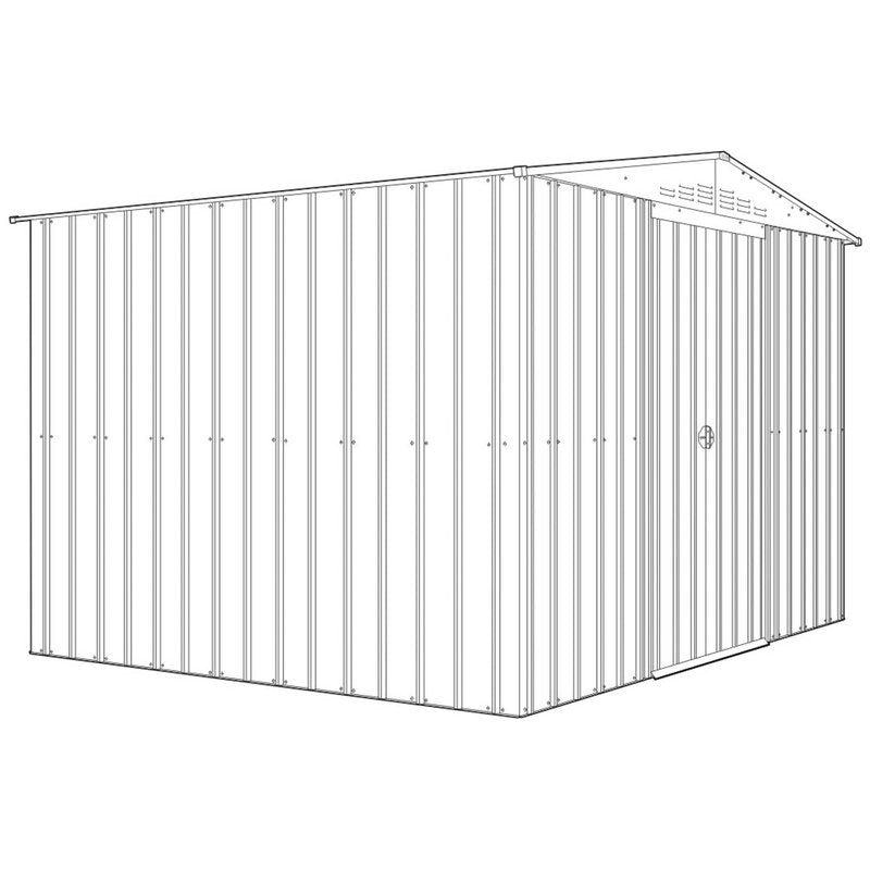 Adley 10' x 8' Apex Metal Shed - Grey | Sheds.co.uk