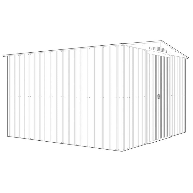 Adley 10' x 10' Apex Metal Shed - Green | Sheds.co.uk