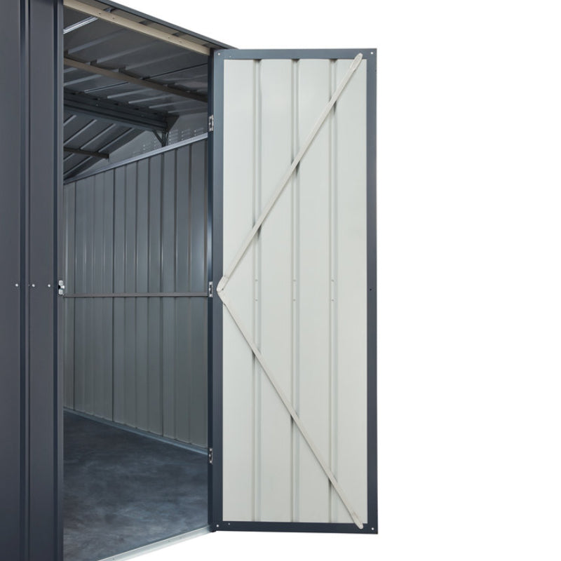 Adley 10' x 19' Dual Door Metal Workshop Garage - Grey | Sheds.co.uk