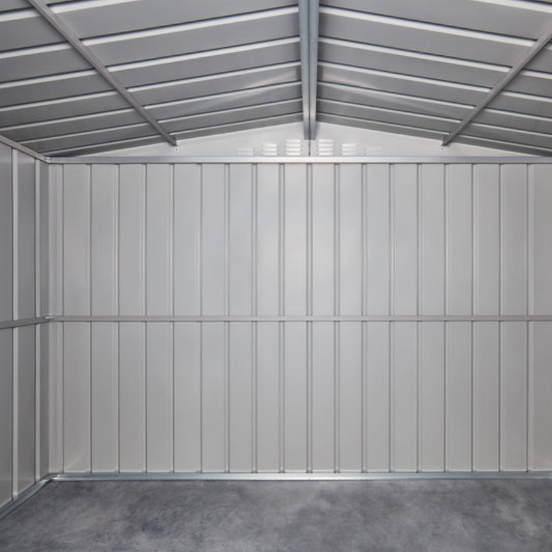 Adley 10' x 19' Dual Door Metal Workshop Garage - Grey | Sheds.co.uk