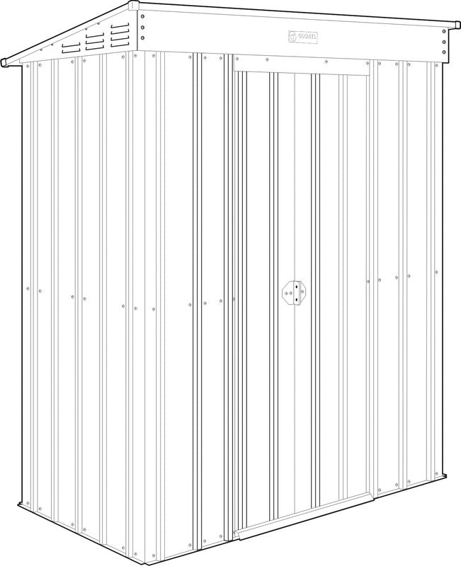Adley 5' x 3' Pent Metal Shed - Grey | Sheds.co.uk