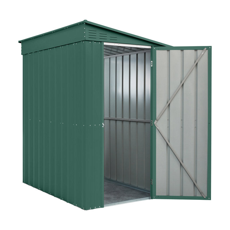 Adley 4' x 6' Lean-To Metal Shed - Green | Sheds.co.uk