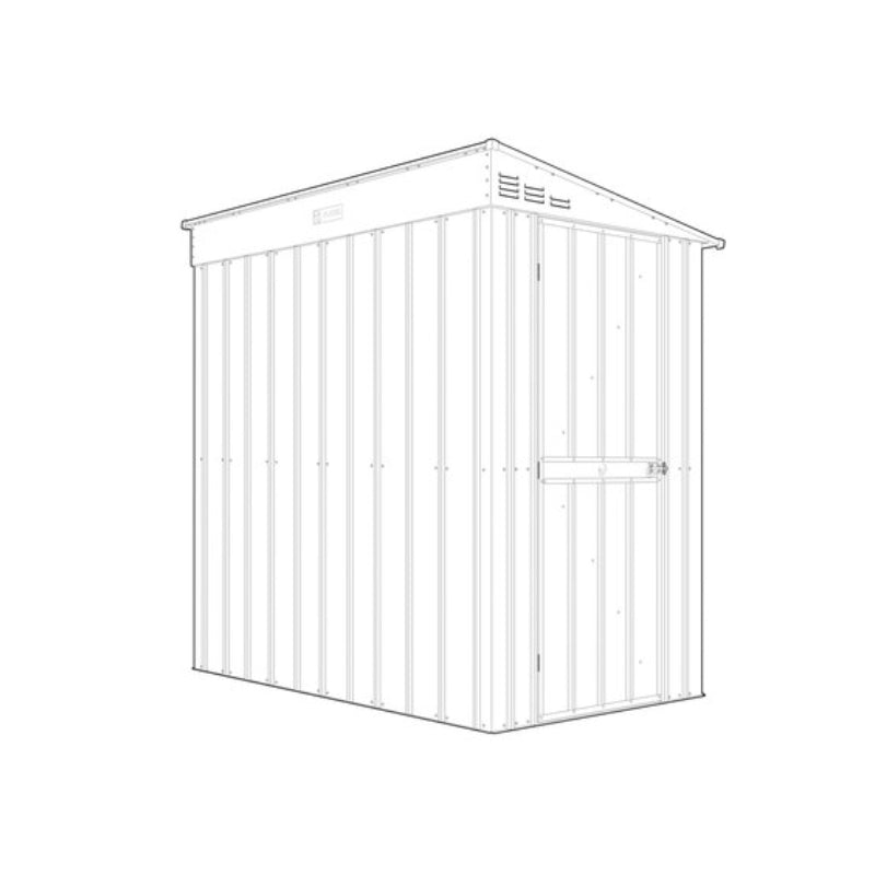 Adley 4' x 6' Lean-To Metal Shed - Grey | Sheds.co.uk