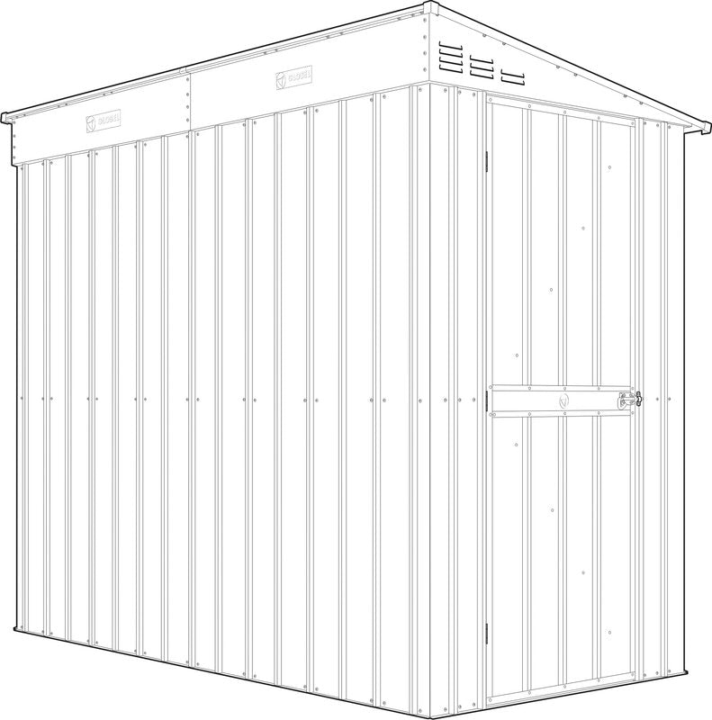 Adley 4' x 8' Lean-To Metal Shed - Green | Sheds.co.uk