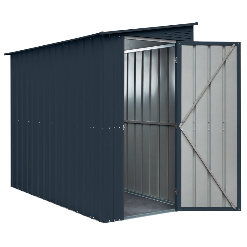 Adley 4' x 8' Lean-To Metal Shed - Grey | Sheds.co.uk