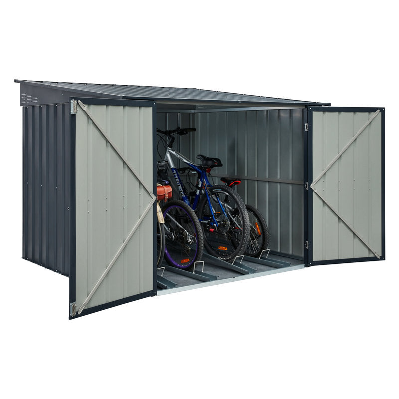 Adley 6' x 6' Metal Bike Locker - Grey | Sheds.co.uk