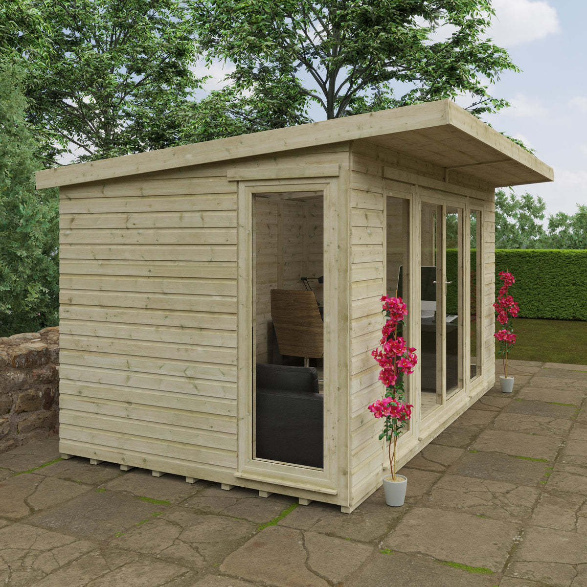 Redlands 12' x 8' Studio Summer House | Sheds.co.uk