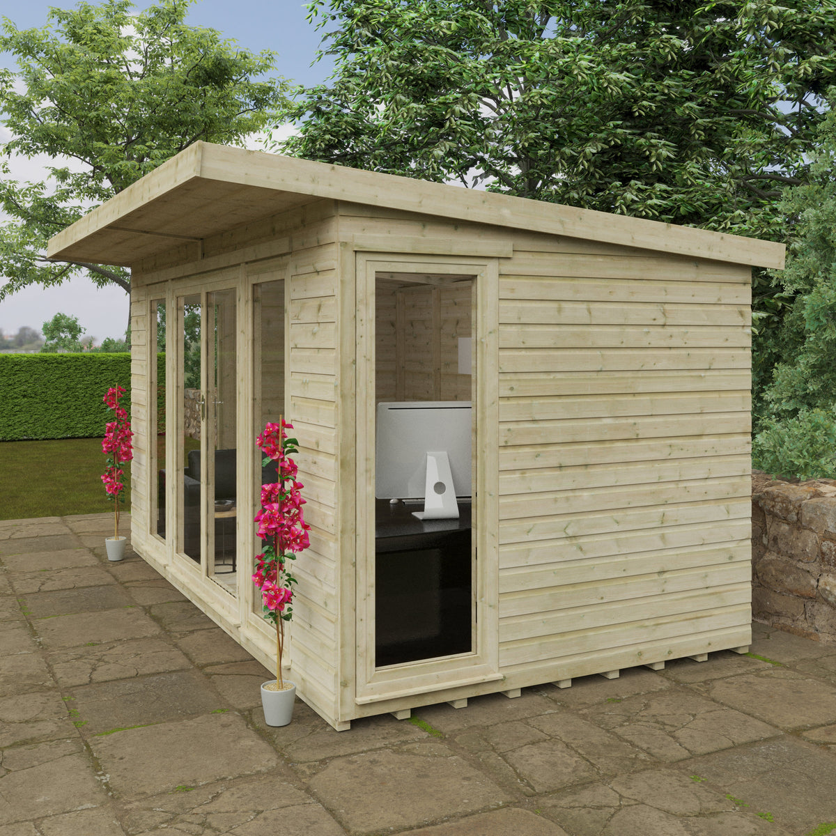 Redlands 12' x 8' Studio Summer House | Sheds.co.uk