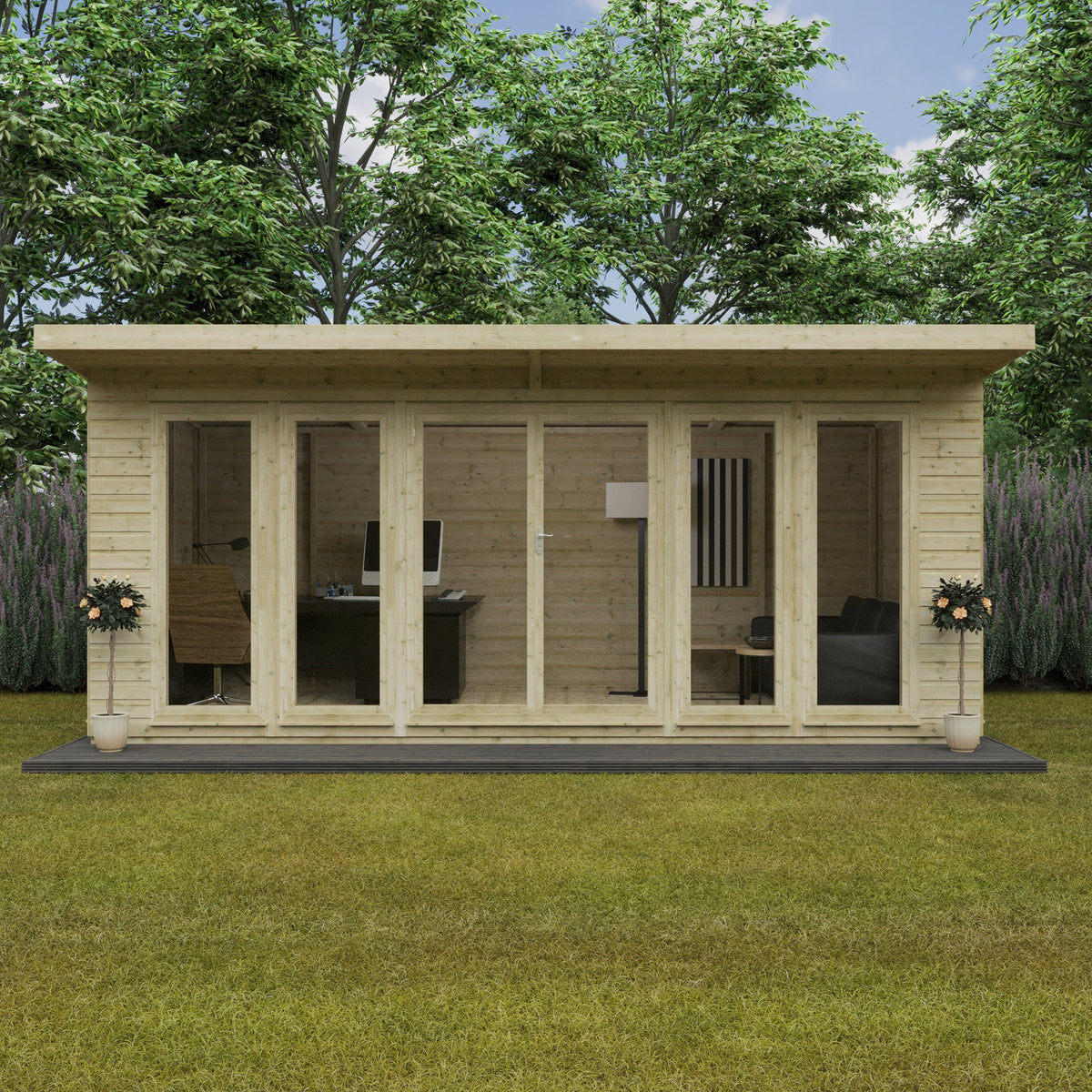 Redlands 18' x 8' Studio Summer House | Sheds.co.uk