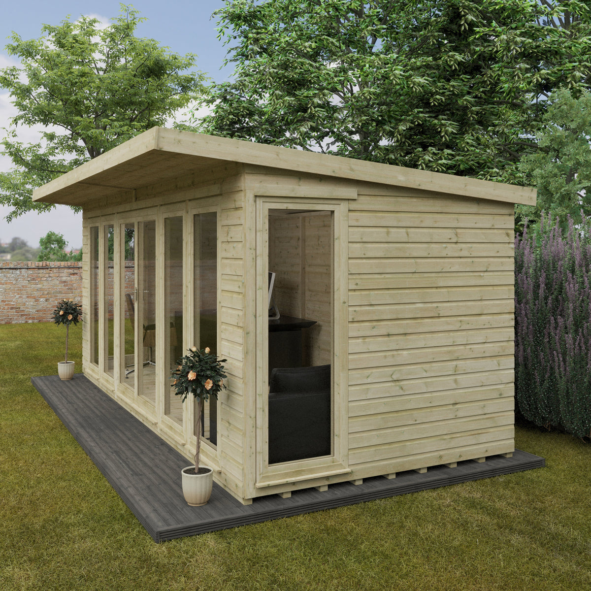 Redlands 18' x 8' Studio Summer House | Sheds.co.uk
