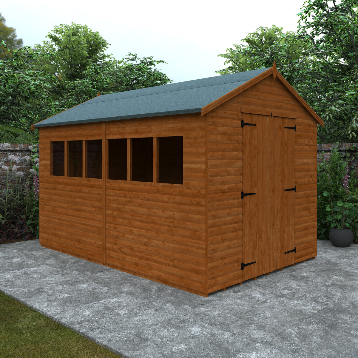 Redlands 8' x 12' Loglap Apex Heavyweight Workshop | Sheds.co.uk