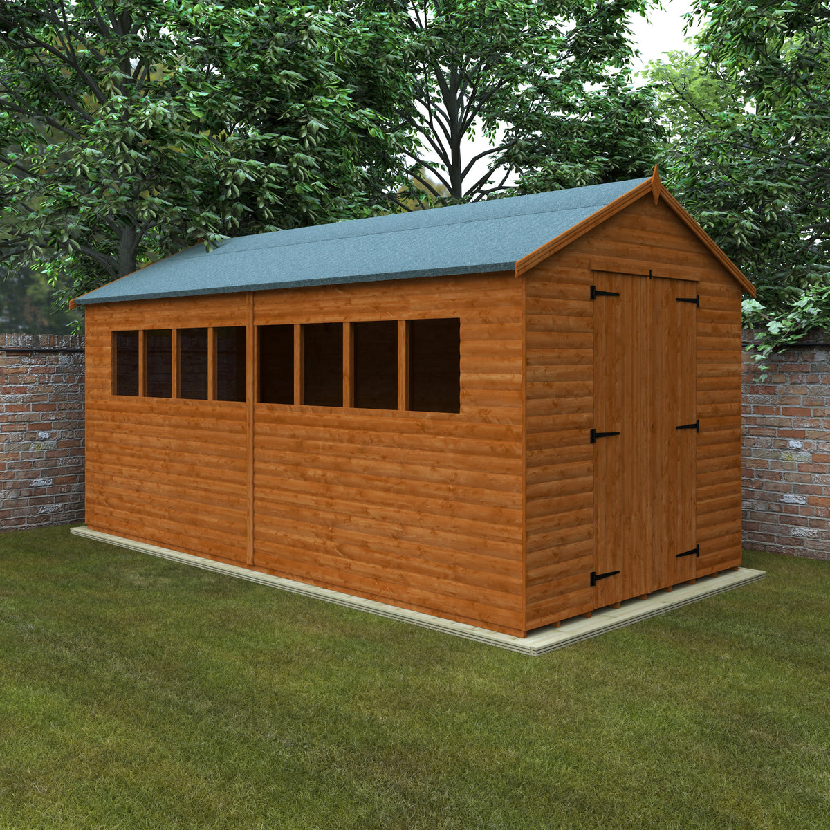 Redlands 8' x 16' Loglap Apex Heavyweight Workshop | Sheds.co.uk