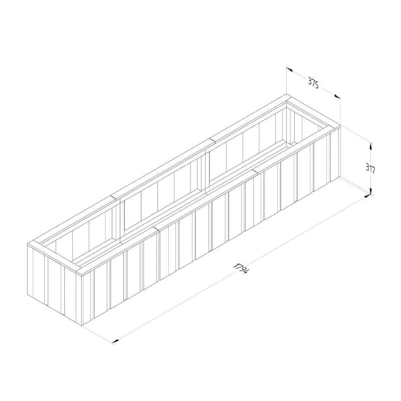 Hartwood Low Level Lapline Planter- Long | Sheds.co.uk