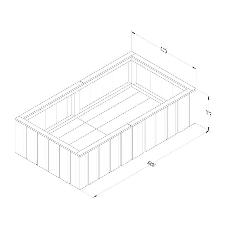 Hartwood Low Level Lapline Planter- Rectangular | Sheds.co.uk