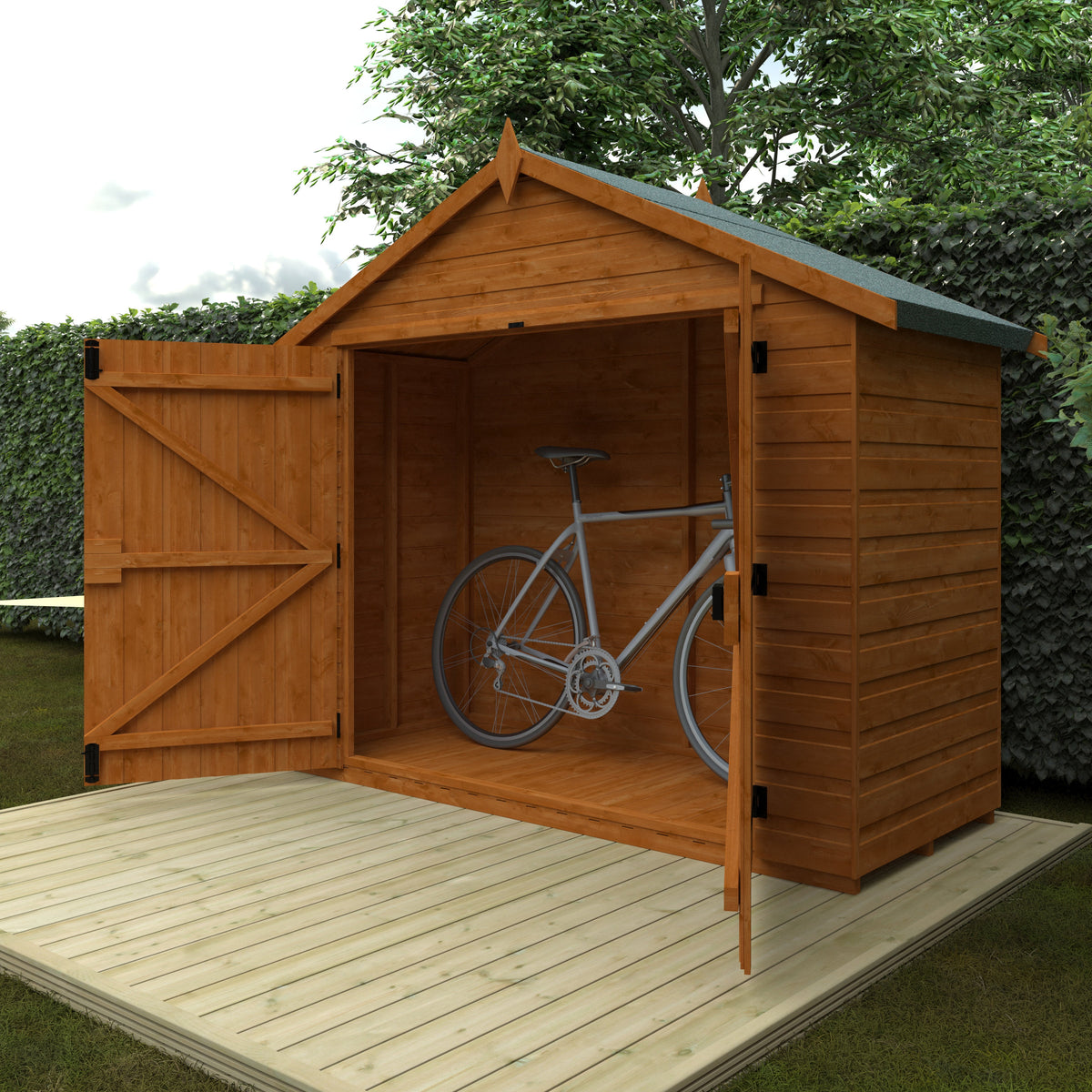 Redlands 7' x 3' Shiplap Apex Bike Shed | Sheds.co.uk