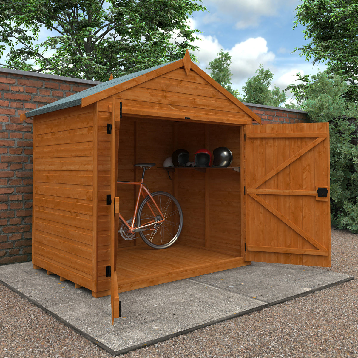 Redlands 4' x 6' Shiplap Modular Apex Bike Shed | Sheds.co.uk