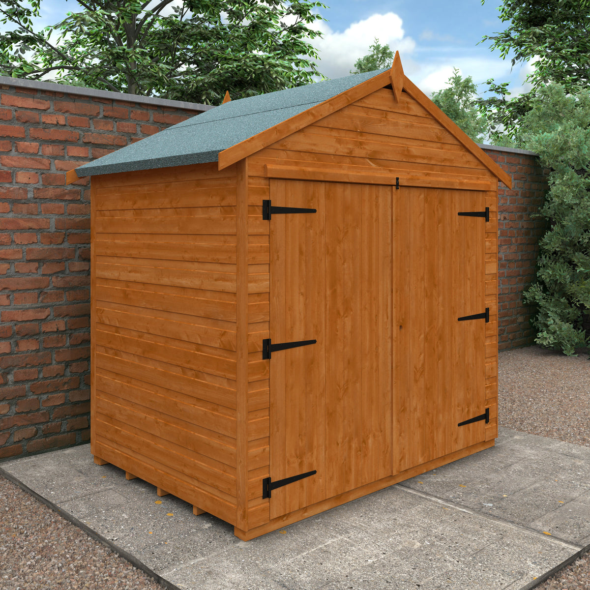 Redlands 4' x 6' Shiplap Modular Apex Bike Shed | Sheds.co.uk