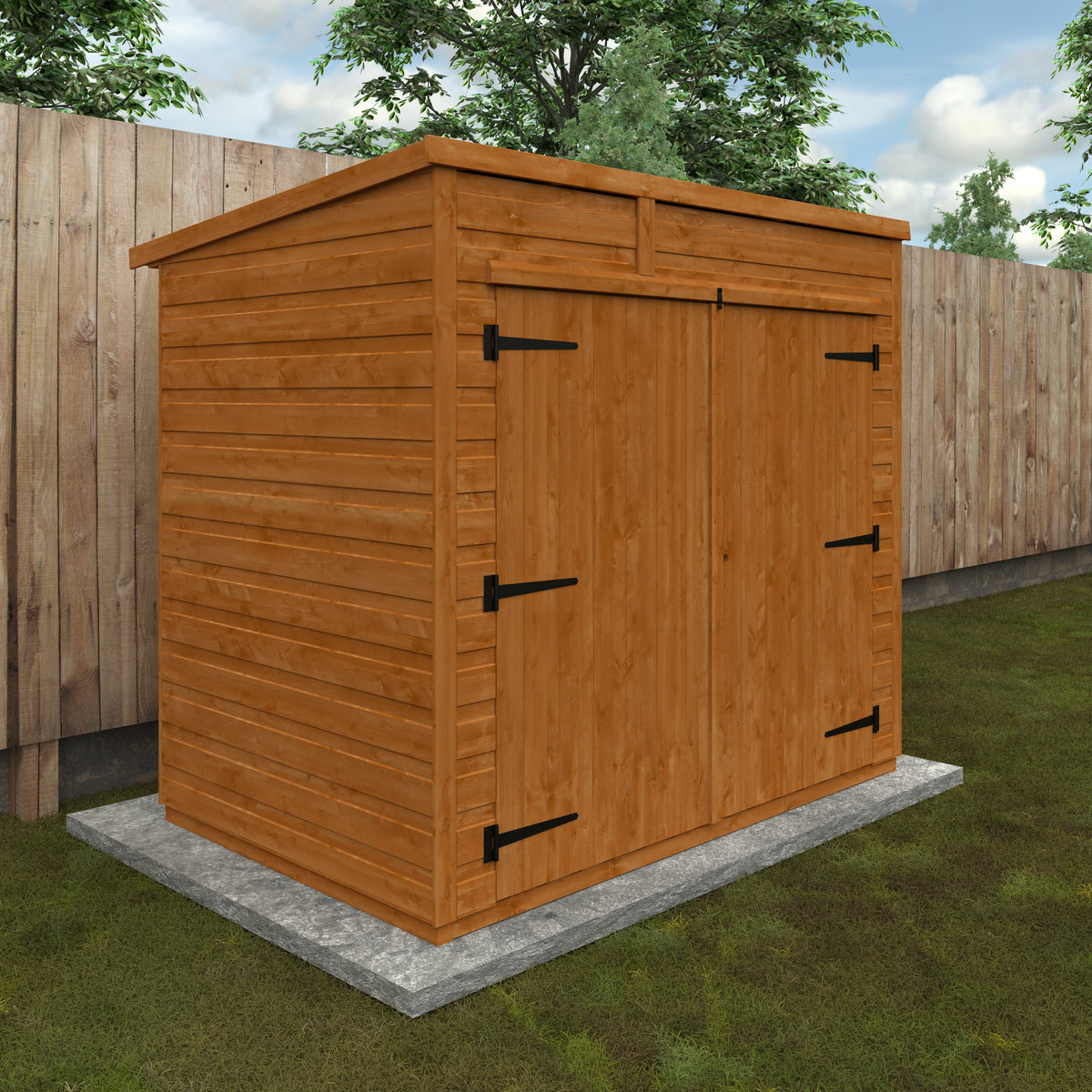 Redlands 4' x 6' Shiplap Modular Pent Bike Shed | Sheds.co.uk