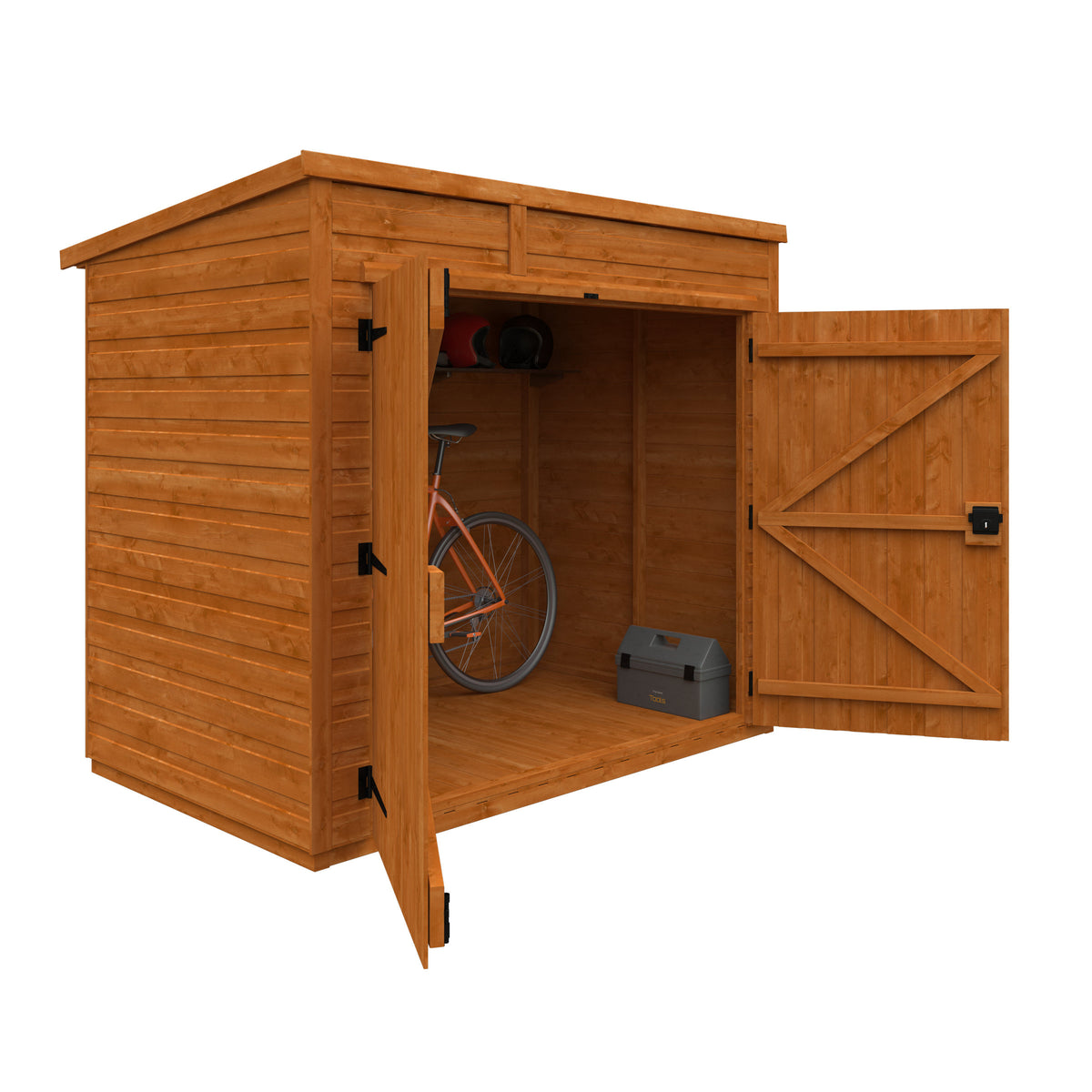 Redlands 4' x 6' Shiplap Modular Pent Bike Shed | Sheds.co.uk