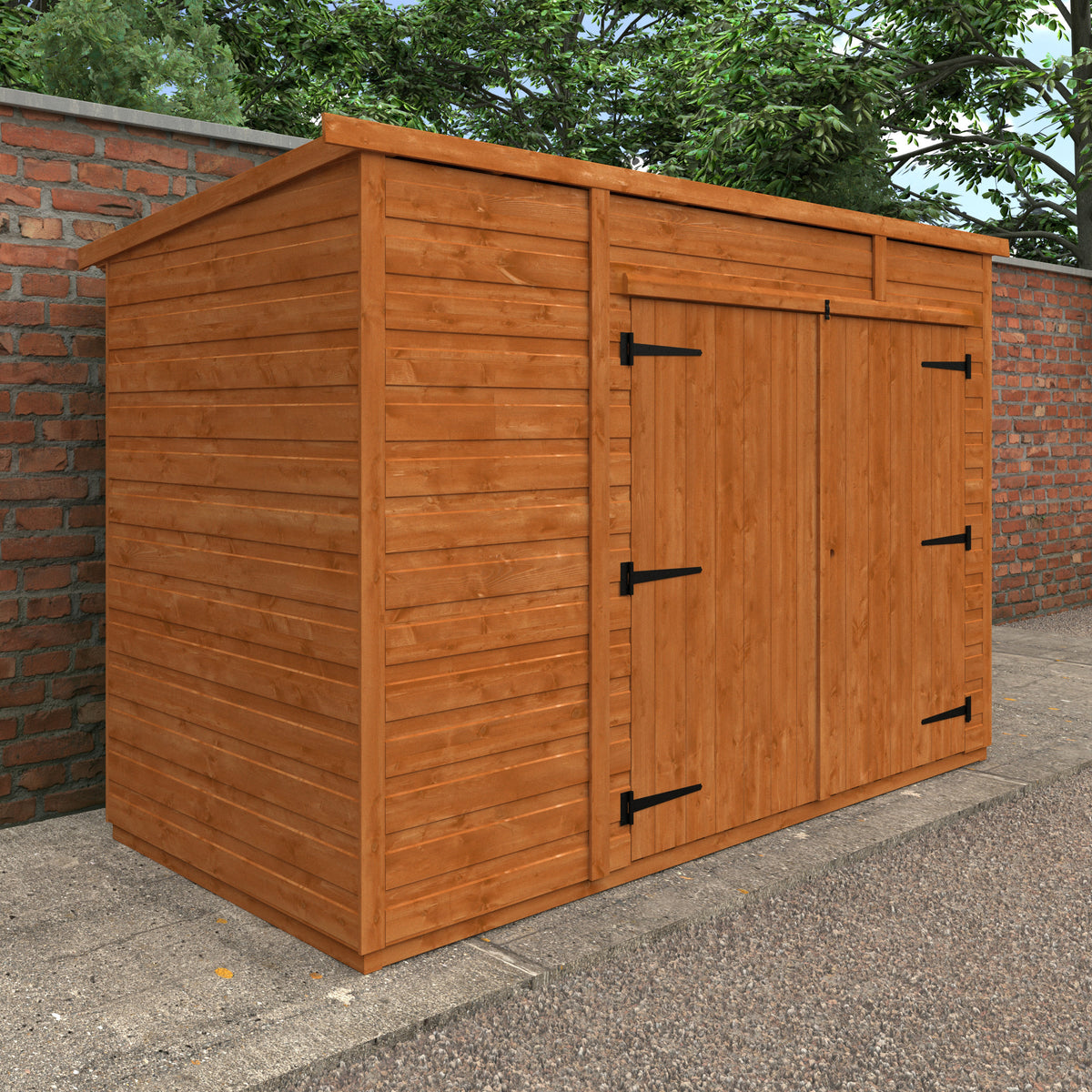 Redlands 4' x 8' Shiplap Modular Pent Bike Shed | Sheds.co.uk