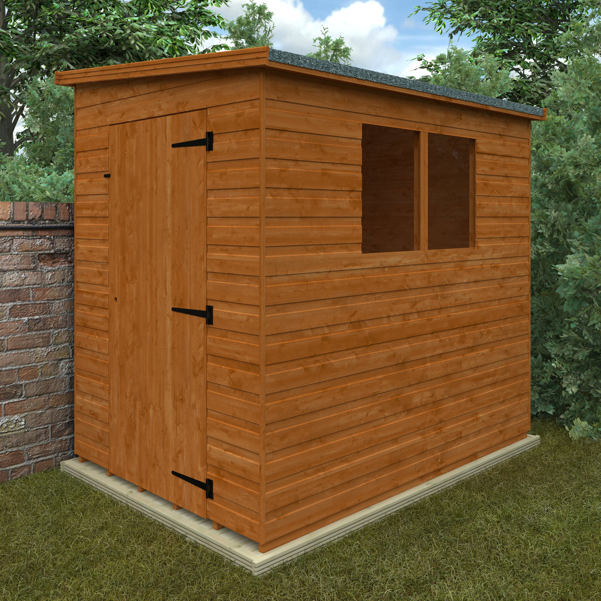 Redlands 7' x 5' Shiplap Lean To Pent Shed | Sheds.co.uk