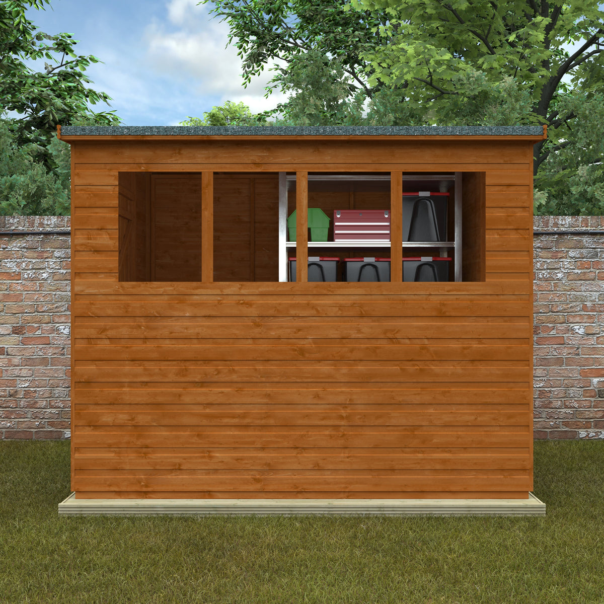 Redlands 8' x 6' Shiplap Lean To Pent Shed | Sheds.co.uk