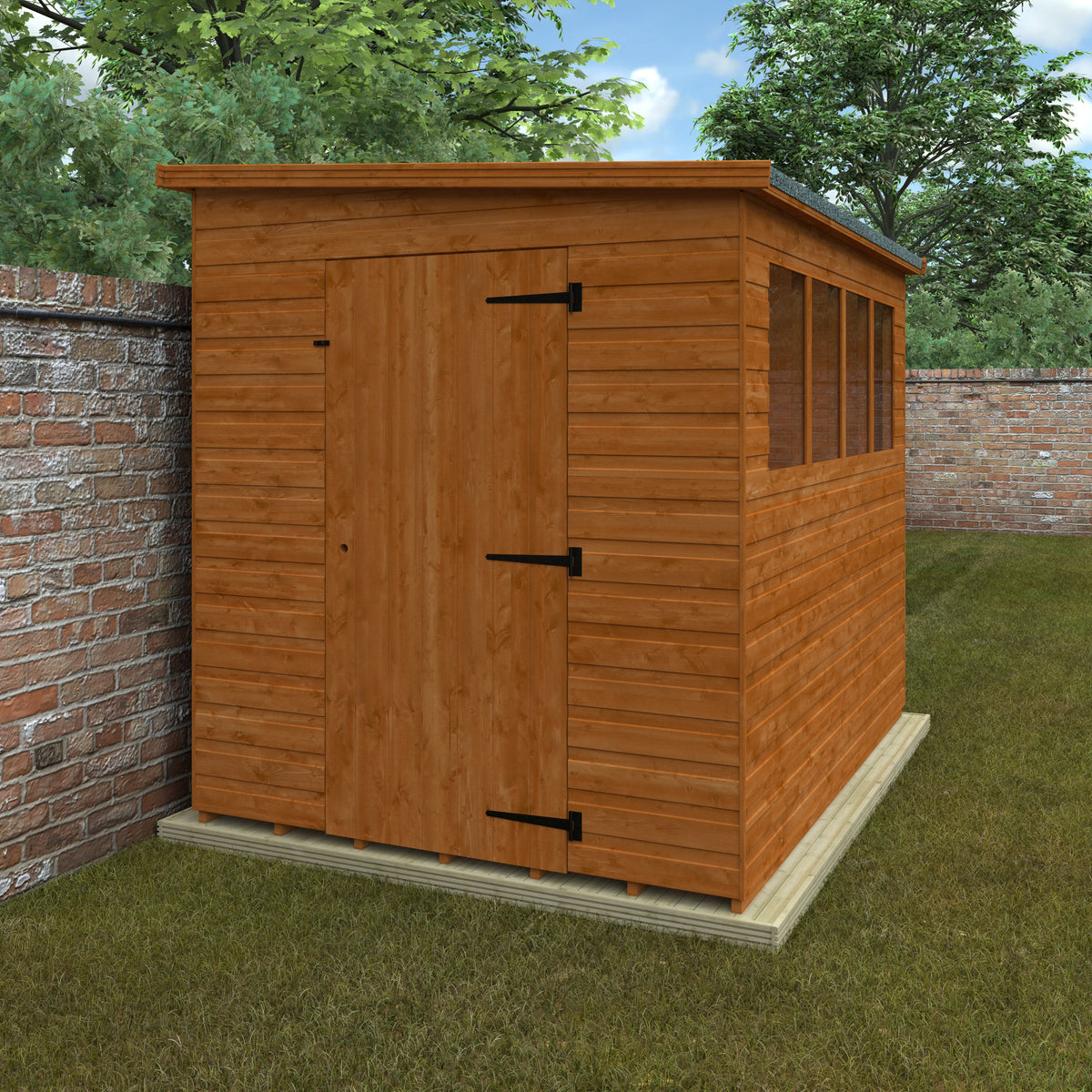 Redlands 8' x 6' Shiplap Lean To Pent Shed | Sheds.co.uk
