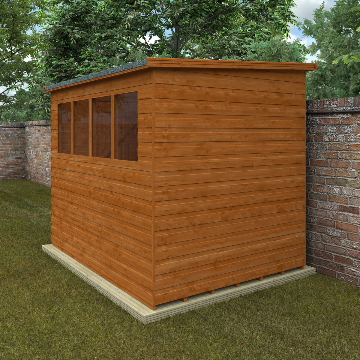 Redlands 8' x 6' Shiplap Lean To Pent Shed | Sheds.co.uk