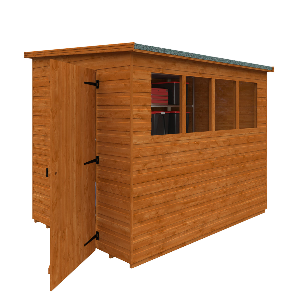 Redlands 8' x 6' Shiplap Lean To Pent Shed | Sheds.co.uk