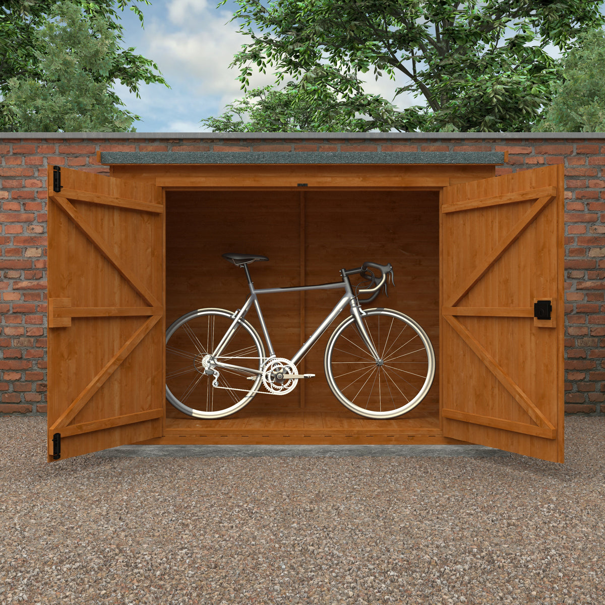 Redlands 7' x 3' Shiplap Pent Bike Shed | Sheds.co.uk