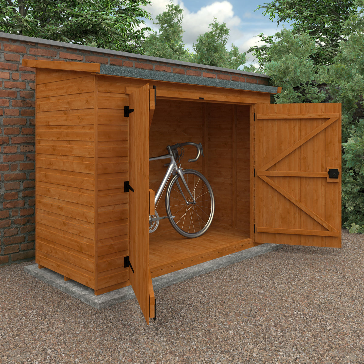 Redlands 7' x 3' Shiplap Pent Bike Shed | Sheds.co.uk