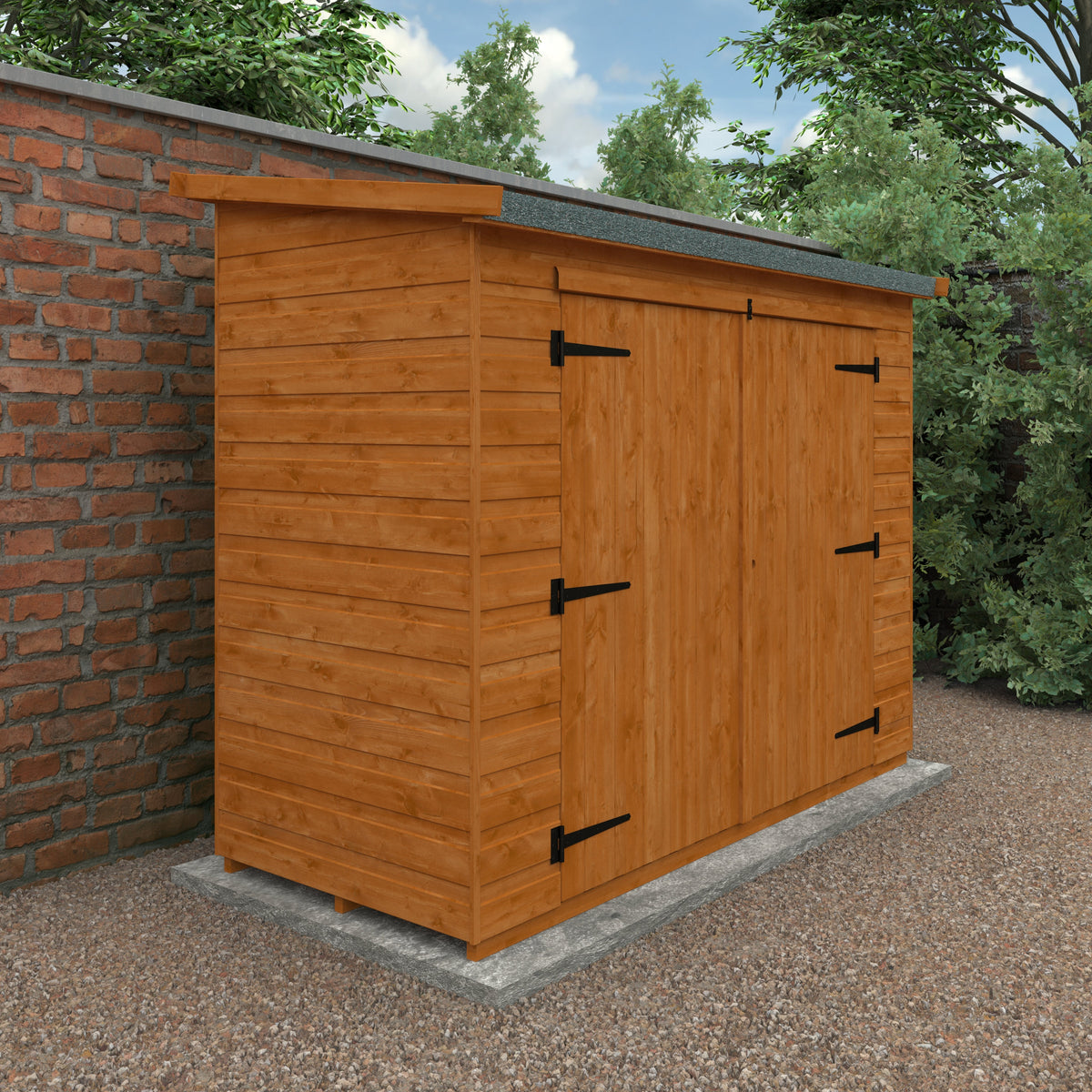 Redlands 7' x 3' Shiplap Pent Bike Shed | Sheds.co.uk