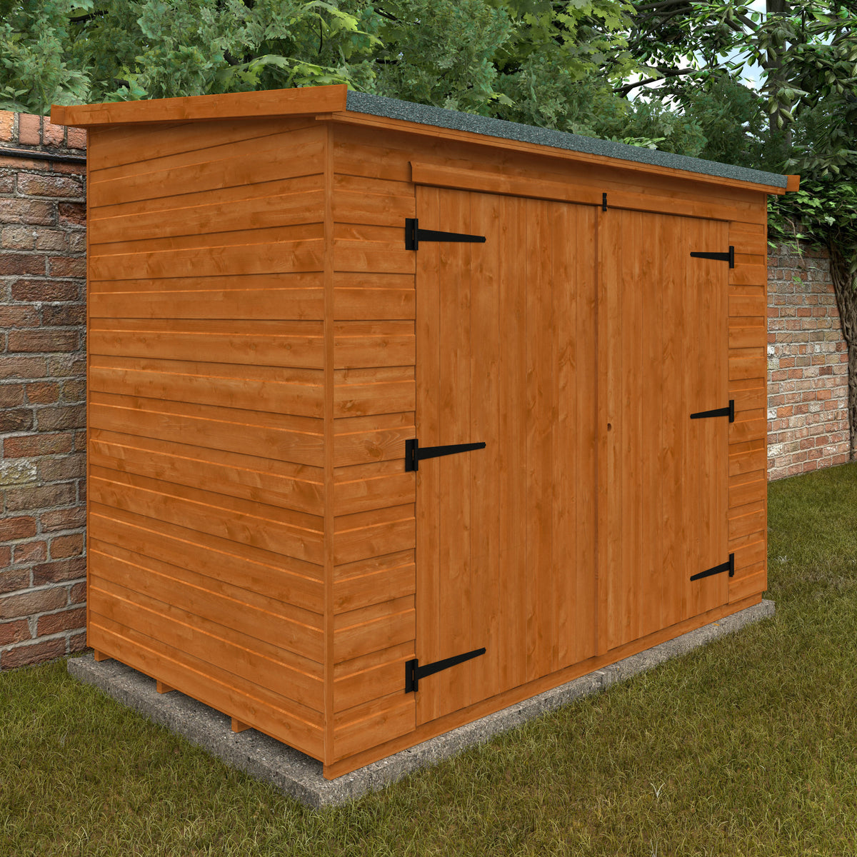Redlands 7' x 4' Shiplap Pent Bike Shed | Sheds.co.uk