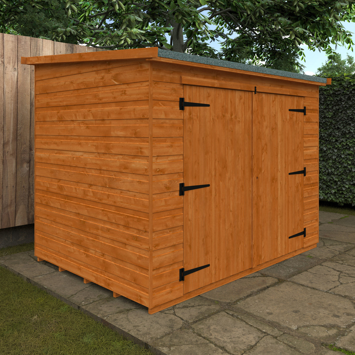 Redlands 7' x 5' Shiplap Pent Bike Shed | Sheds.co.uk
