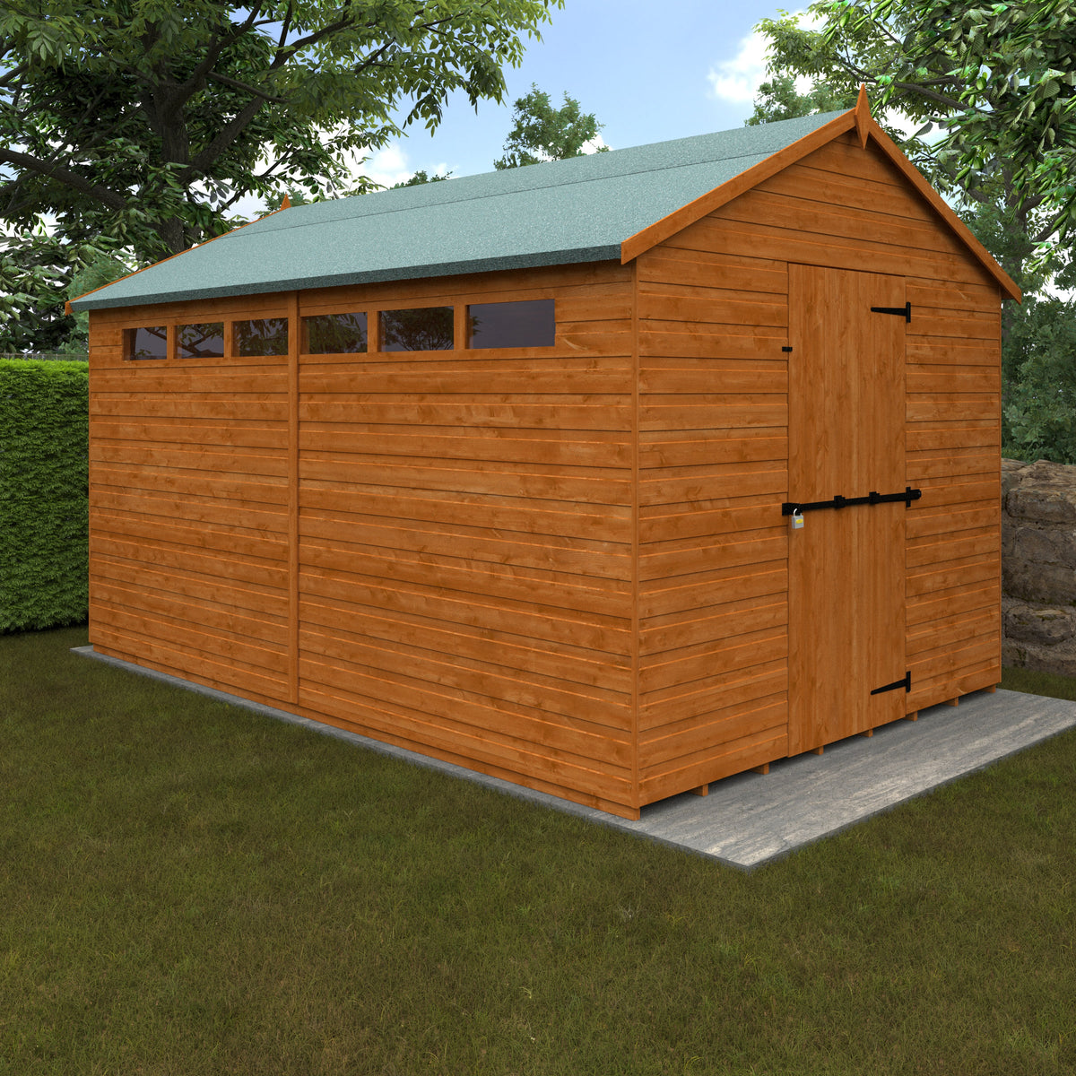 Redlands 12' x 8' Shiplap Apex Security Shed | Sheds.co.uk