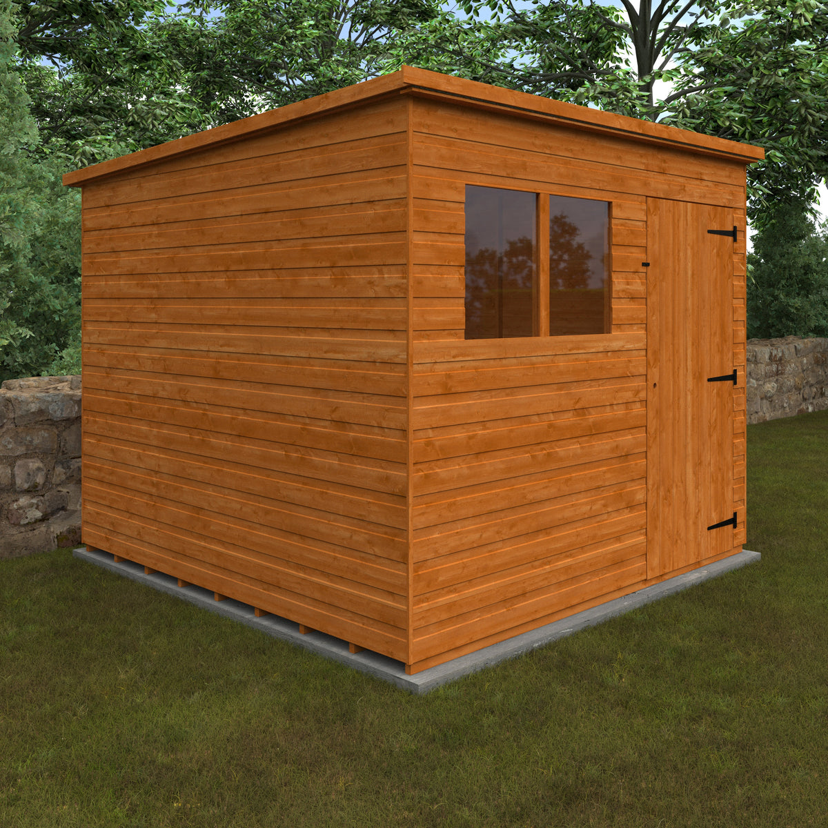 Redlands 8' x 8' Shiplap Pent Shed | Sheds.co.uk