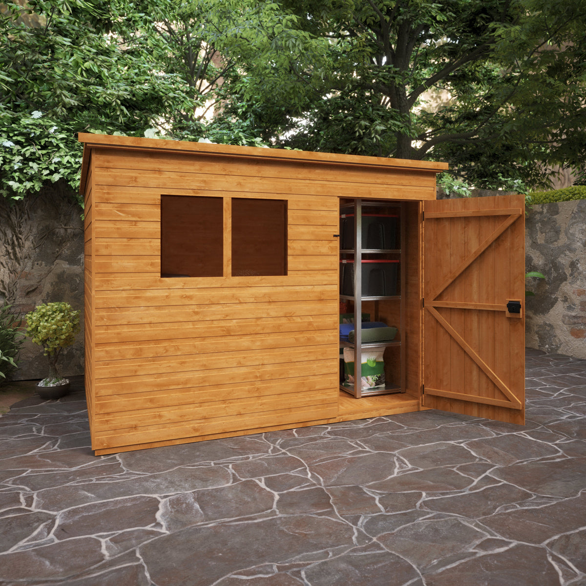Redlands 9' x 6' Shiplap Pent Shed | Sheds.co.uk