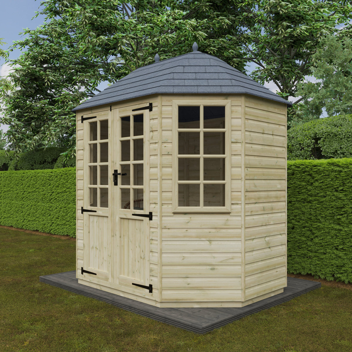 Redlands 8' x 6' Pressure Treated Octagonal Summer House | Sheds.co.uk