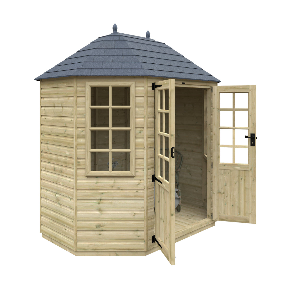 Redlands 8' x 6' Pressure Treated Octagonal Summer House | Sheds.co.uk